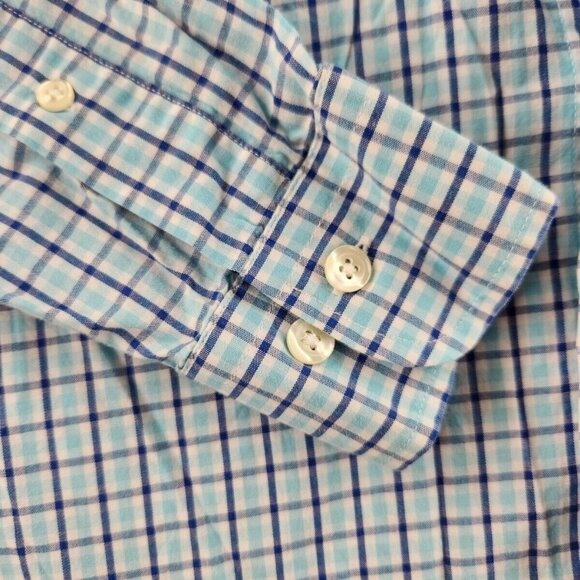 Brooks Brothers Small Regent Blue Plaid Long Sleeve Button Up Shirt All Cotton - Picture 3 of 16